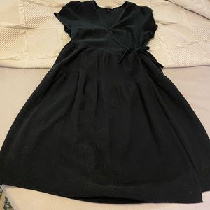 Cotton gauze midi wrap dress